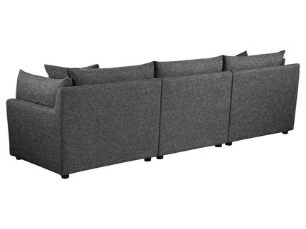 Tomasina - Modular Sofa With Cushions And Padded Arms - Black