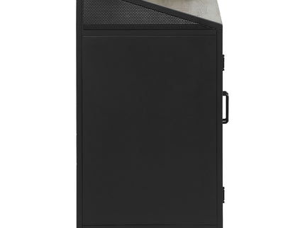 Arlette - 2 Door Mobile Home Bar Wine Cabinet With Smooth Rolling Casters - Black