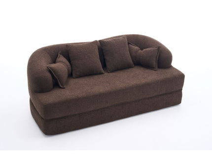 Foldable Sofa Bed, Boneless Couch Convertible Sleeper With 4 Pillows