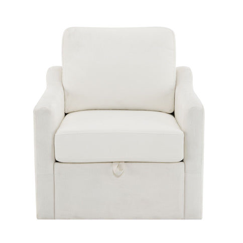 Swivel Arm Chair With USB Type-C Charging And Book Pocket