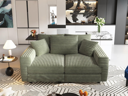 4 Seat Sofa, Modern Comfy Upholstered Sofa Cloud Couch, Deep Seat Couches With Soft Pillows