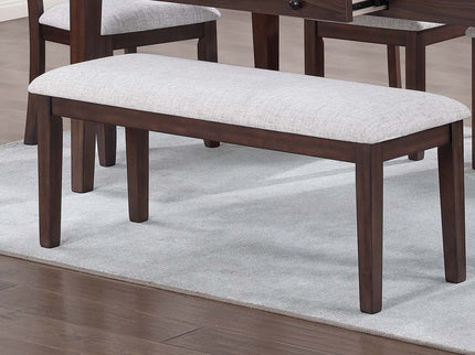 6 Piece Dining Set Table With Storage Ladder Back Chairs And Bench - Walnut