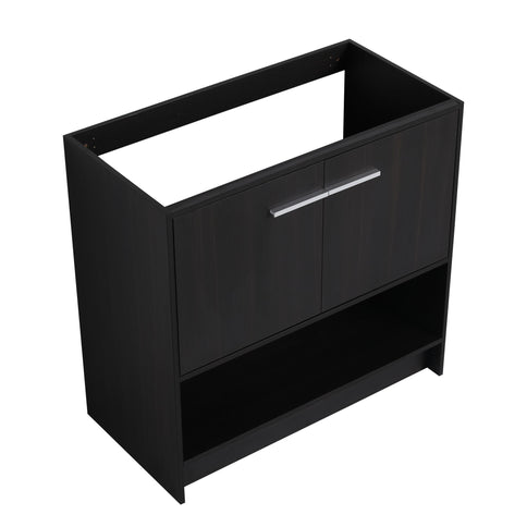 Modern Bathroom Vanity With Ceramic Sink, Freestanding Cabinet, Soft Closing Doors