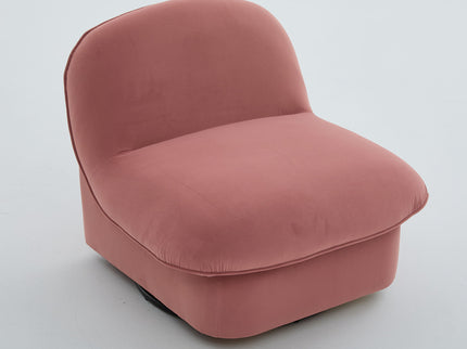Pumpkin Shaped Swivel Accent Chair, 360 Degree Rotation For Living Room