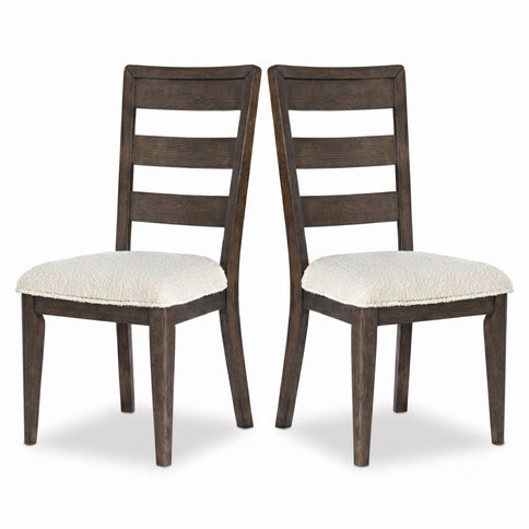 Upholstered Dining Chair With Ladder Back Design (Set of 2)