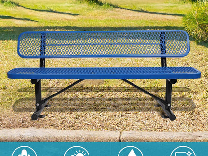 Outdoor Steel Bench With Backrest