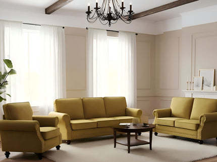 Upholstered Accent Armchair With Turned Legs For Living Room