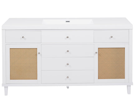 Bathroom Vanity With Sink, 5 Legs, Soft Close Drawers