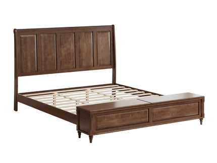 Sleigh Bed Frame With Tall Headboard And Storage Bench