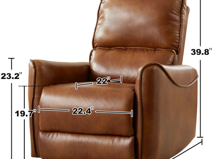 Electric Recliner Chair With Rocker And Swivel Function - Brown