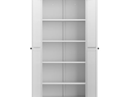 Metal Kitchen Pantry Cabinet With Adjustable Storage And 4 Heavy Duty Shelves - White