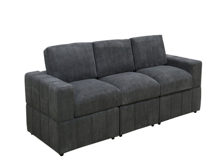 Oversized Modular Sectional Sofa 3 Piece Set For Living Room - Dark Gray
