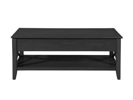 Decatur - Farmhouse Lift Top Coffee Table With Storage - Black / Ash