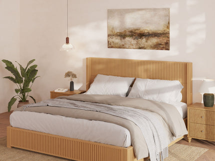 Platform Bed Frame With Headboard, Floor Standing Design