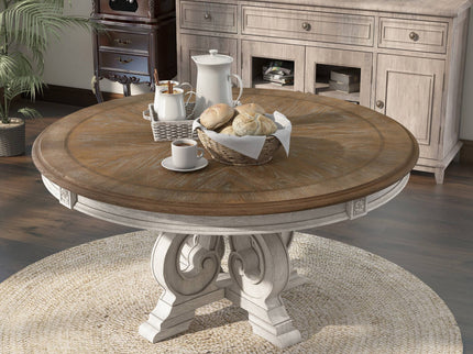 Elegant Dining Set Round Table And Side Chairs