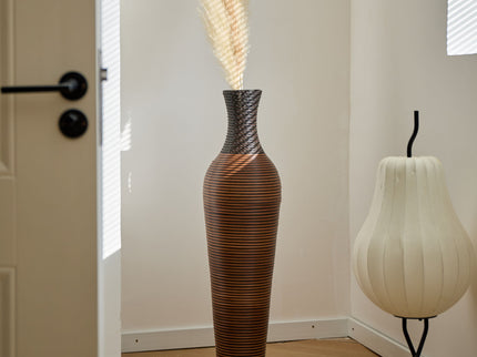 Tall Standing Designer Floor Vases With Elegant 2 Tone Finishes Ideal For Decorating Living Rooms, Bedrooms, Entryways Perfect For Decorating Your Home - Black / Gray