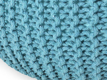 Moro - Knitted Round Pouf With Pumpkin Shape