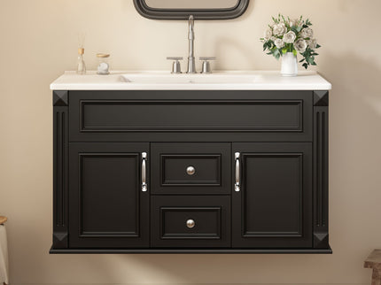 French Simple Style Wall Mounted Bathroom Cabinet With Sink