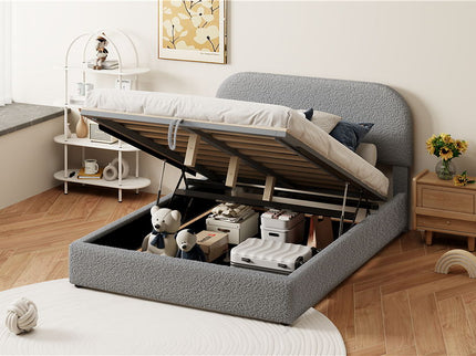 Upholstered Platform Bed With Hydraulic Storage System