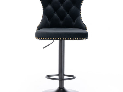 Swivel Barstools Adjusatble Seat Height, Modern Upholstered Bar Stools With Backs Comfortable Tufted For Home Pub And Kitchen Island (Set of 2)