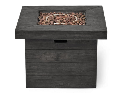 Anchorage - Wood Square Fire Pit 40, 000 Btu - Gray