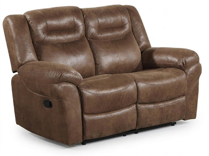 1 Piece Power Reclining Loveseat With USB Port, Fully Upholstered Pillow Arms And Headrest - Brown