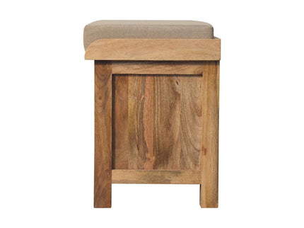 Rattan Basket Linen Bench - Brown