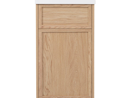 15.75" Bathroom Vanity With Reversible Resin Sink And Cabinet - Wood