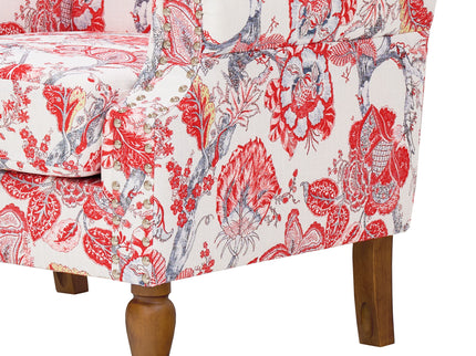 Accent Chair With Floral Upholstery And Nailhead Trim