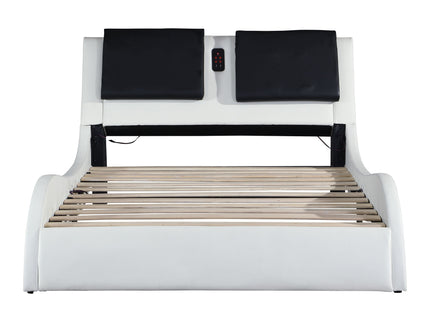 Platform Bed Frame With LED Lighting, tooth Music, Vibration Massage