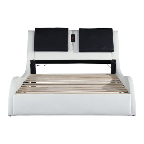 Platform Bed Frame With LED Lighting, tooth Music, Vibration Massage