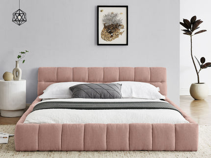 Modern Platform Bed Frame With Thick Fabric