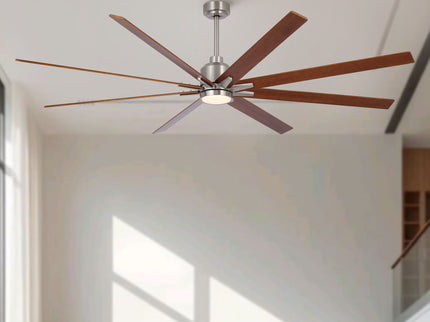 Oversized Large Ceiling Fan With Dimmable LED Light, 8 Blades, Remote Control