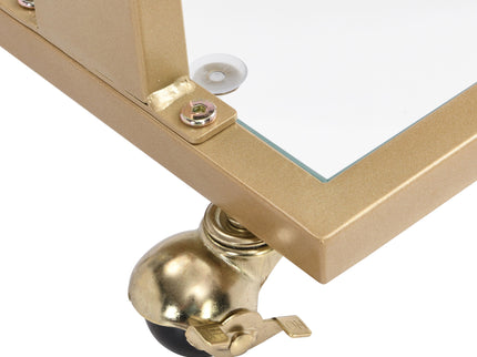 Side Table, Sofa Table, Glass Top C Shape Square Table With Metal Base For Living Room, Bedroom, Balcony Home And Office