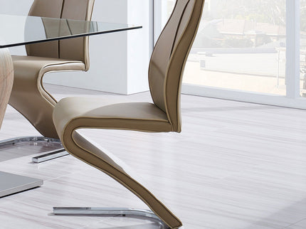 Tony - Dining Chairs (Set of 2) - Brown / Beige