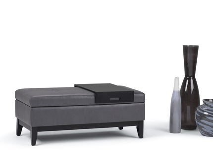 Oregon - Contemporary Storage Ottoman Bench With Tray