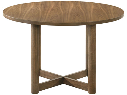 Graham - Round Dining Table With X Cross Base - Walnut
