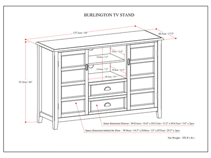 Burlington - Handcrafted Tall TV Media Stand