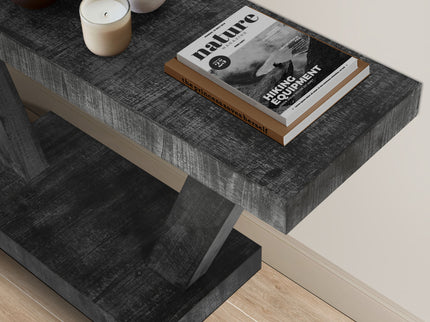 Vintage Distressed Wood Entryway Bench With 2 Tier Storage Cabinet