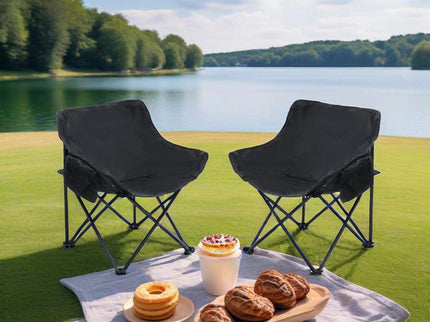 Portable Folding Camping Chairs With Carry Bag (Set of 2)