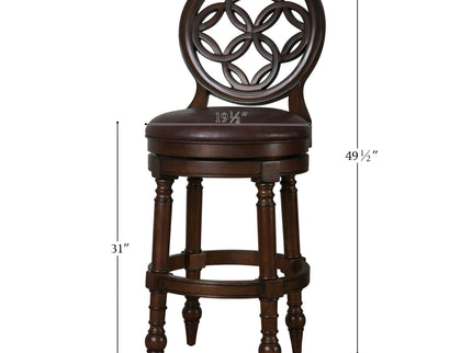 Stool With Back And Swivel Upholstered Seat