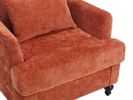 Modern Mid Century Wood Frame Armchair With Tufted Design