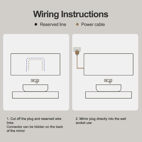 Frameless LED Bathroom Mirror Vanity With Anti Fog Front Lights - Silver