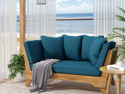 Outdoor Acacia Wood Expandable Daybed With Cushions