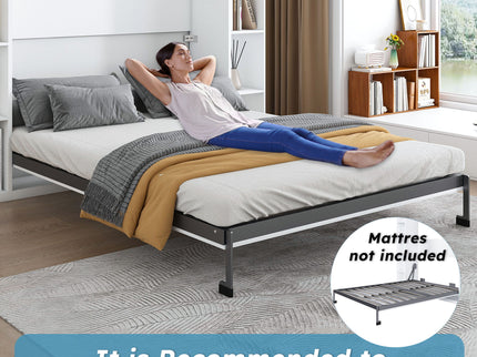 Queen Murphy Bed With Storage Cabinet, Foldable Wall Bed For Bedrooms - White