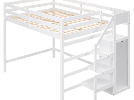 Loft Bed With Built In Storage Wardrobe And Staircase