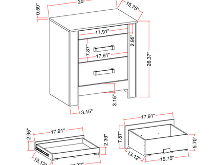 Lorenzo - Nightstand With Hidden Compartment And Handles - Silver