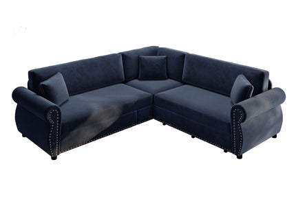 L-Shaped Sofa Couch With Pull-Out Bed