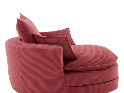 360° Swivel Accent Barrel Chair With Dual Layer Cushion And 3 Removable Pillows