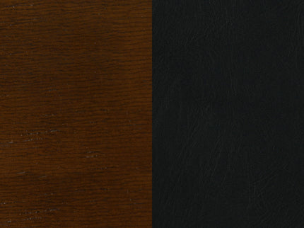 Swivel Stool With Upholstered Seat (Set of 2) - Black / Brown